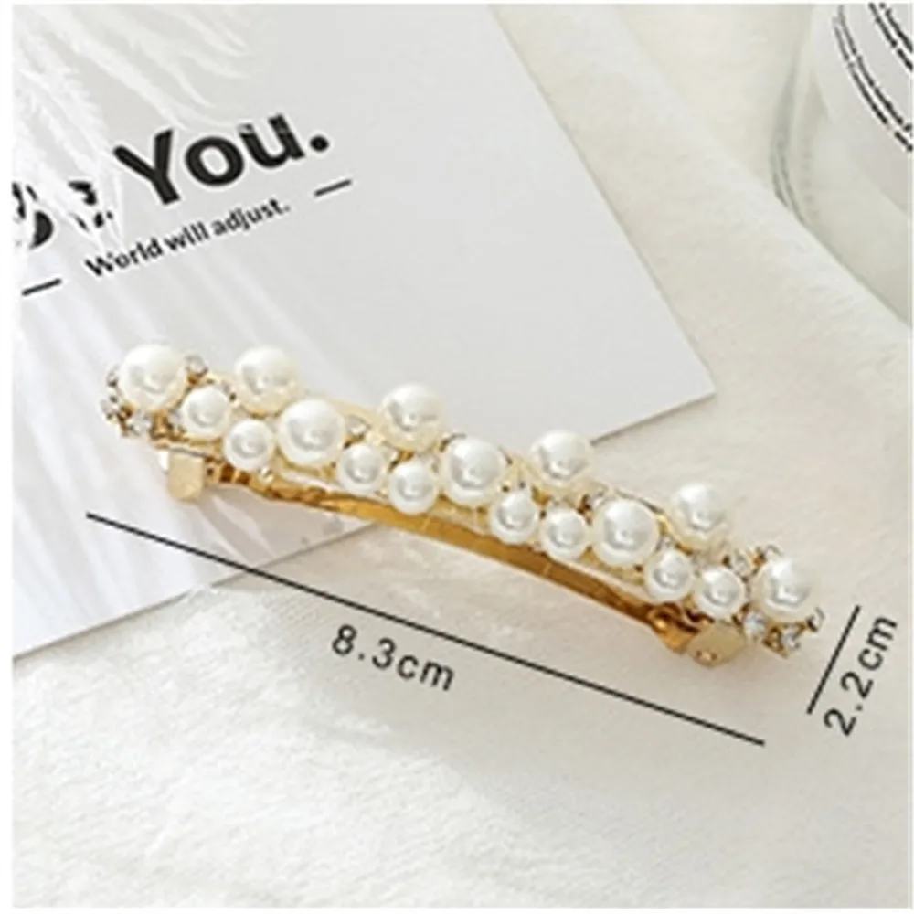 1PC New Women Fashion Spring Hair Clip Imitiation Pearl Hairpins Barrettes Gold Color Metal Hair Accessories Chic Hair Clip
1PC New Women Fashion Spring Hair Clip Imitiation Pearl Hairpins Barrettes Gold Color Metal Hair Accessories Chic Hair Clip