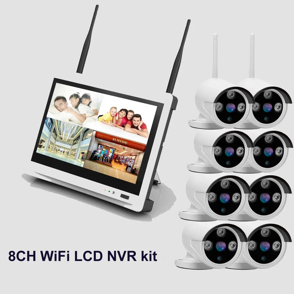 8-канальная наружная ИК Wi-Fi беспроводная система видеонаблюдения 2 МП 1080P 12 5