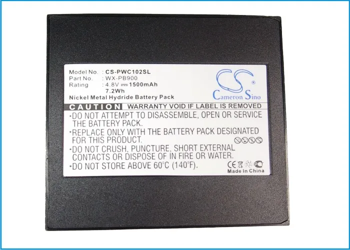Cameron Sino 1500mAh Battery Panasonic PA12830049 PB-9001 WX-PB900 for Panasonic PB-900I WX-C1020 WX-C920
Cameron Sino 1500mAh Battery Panasonic PA12830049 PB-9001 WX-PB900 for Panasonic PB-900I WX-C1020 WX-C920