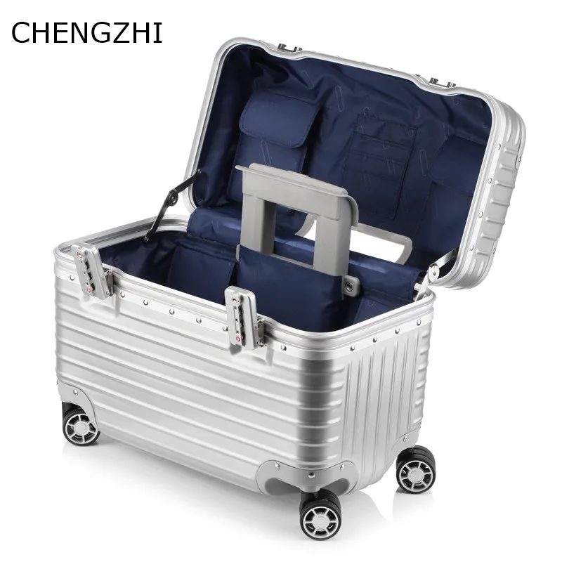 CHENGZHI 17"20"inch captain airborne camera box aluminum frame rolling luggage men women travel trolley Suitcase wheeled case
CHENGZHI 17"20"inch captain airborne camera box aluminum frame rolling luggage men women travel trolley Suitcase wheeled case