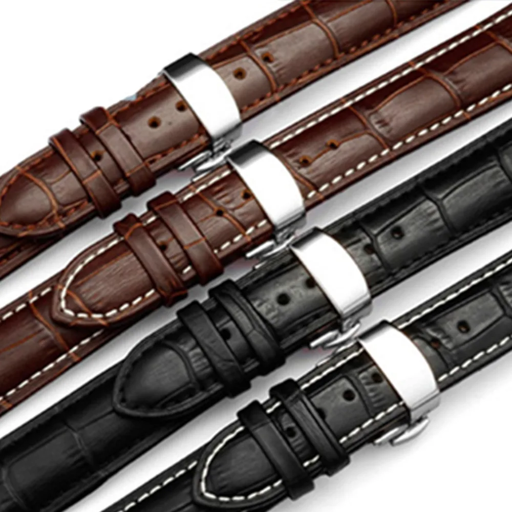 Genuine Leather Watchband With Butterfly Buckle Bands Croco Grain Bracelet for Watch sized in 16 18 19 20 21 22 24 mm
Genuine Leather Watchband With Butterfly Buckle Bands Croco Grain Bracelet for Watch sized in 16 18 19 20 21 22 24 mm