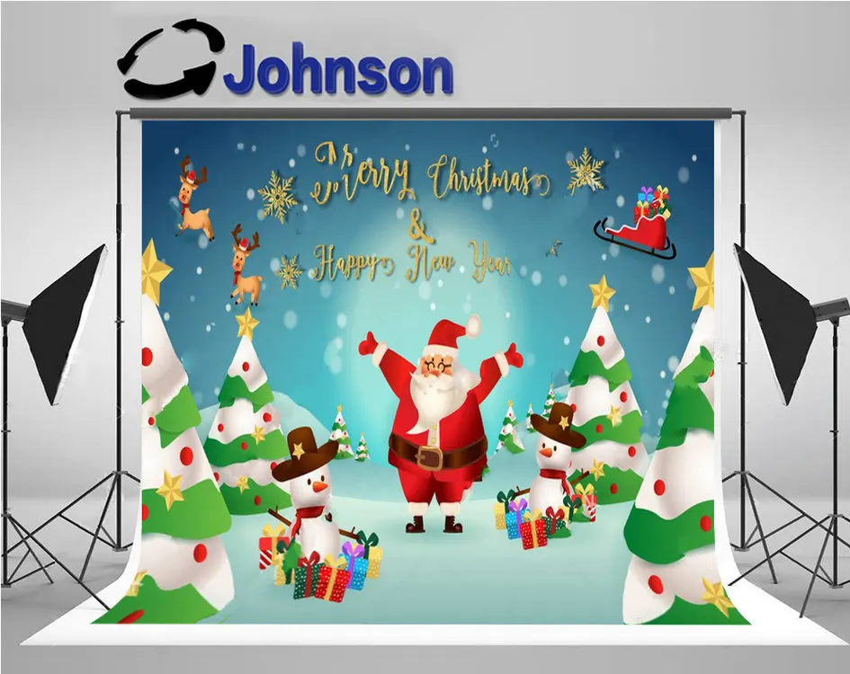 Fun christmas Santa Cute Cartoon Deer Tree Glitter Gold Snowflakes photo backdrop Computer print party background
Fun christmas Santa Cute Cartoon Deer Tree Glitter Gold Snowflakes photo backdrop Computer print party background