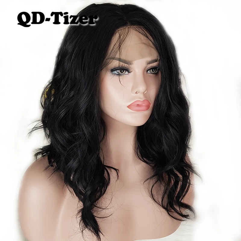 QD-Tizer короткие свободные волнистые волосы парик парики с детскими волосами