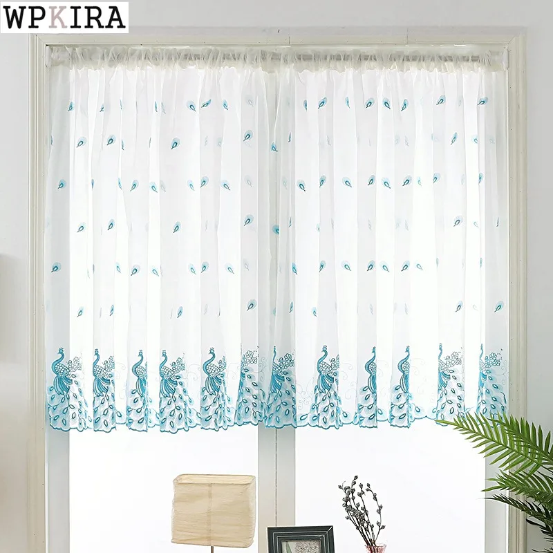 Short Curtain Embroidered Peacock Feather Sheer Tulle For Home Living Room Kitchen Door Balcony Window Screen Panel DL-DS004&C
Short Curtain Embroidered Peacock Feather Sheer Tulle For Home Living Room Kitchen Door Balcony Window Screen Panel DL-DS004&C