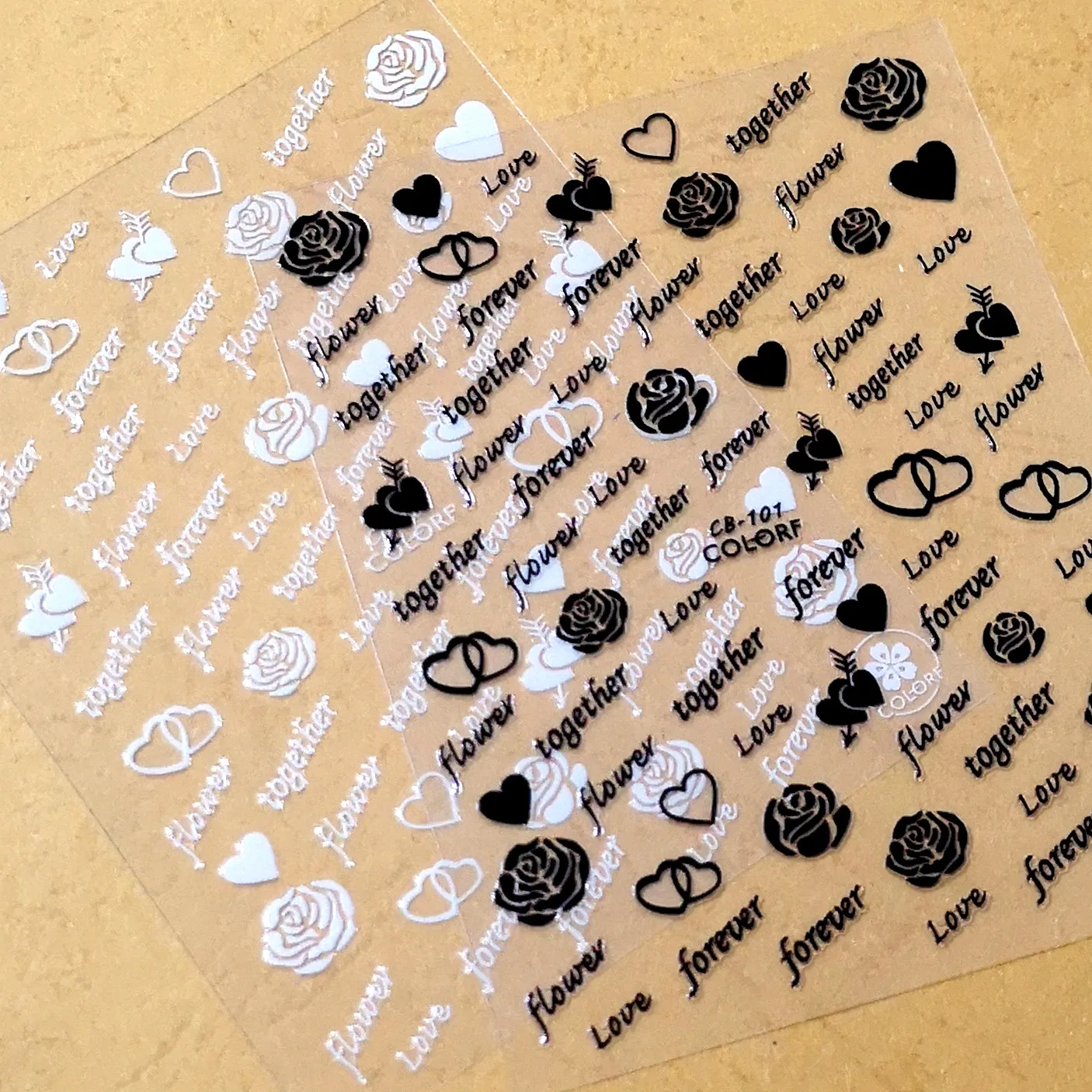 Nail sticker art 3d Newest CB-101 black and white rose design nail decals back glue DIY nail decoration wraps
Nail sticker art 3d Newest CB-101 black and white rose design nail decals back glue DIY nail decoration wraps