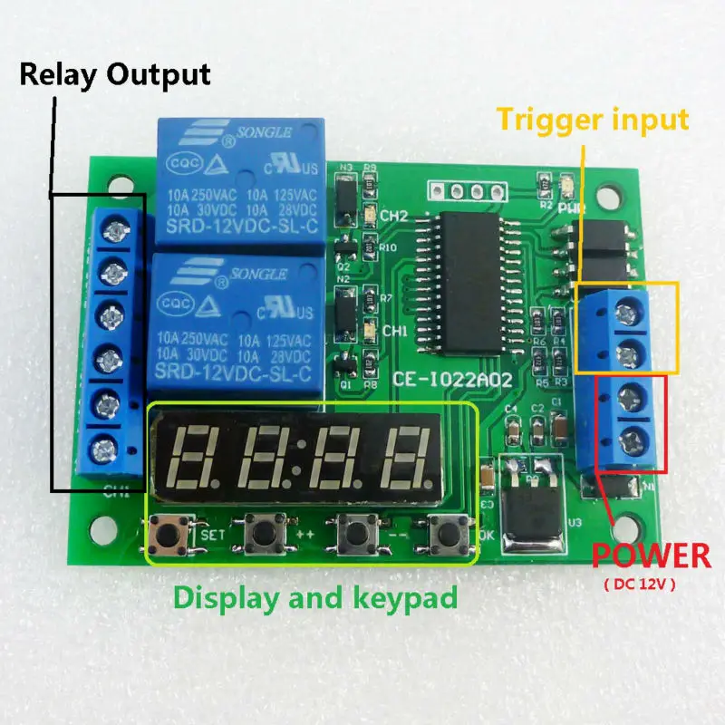 2CH DC12V Multi-function Delay Relay Timer Time Switch Board For LED Motor PLC Smart Home
2CH DC12V Multi-function Delay Relay Timer Time Switch Board For LED Motor PLC Smart Home
