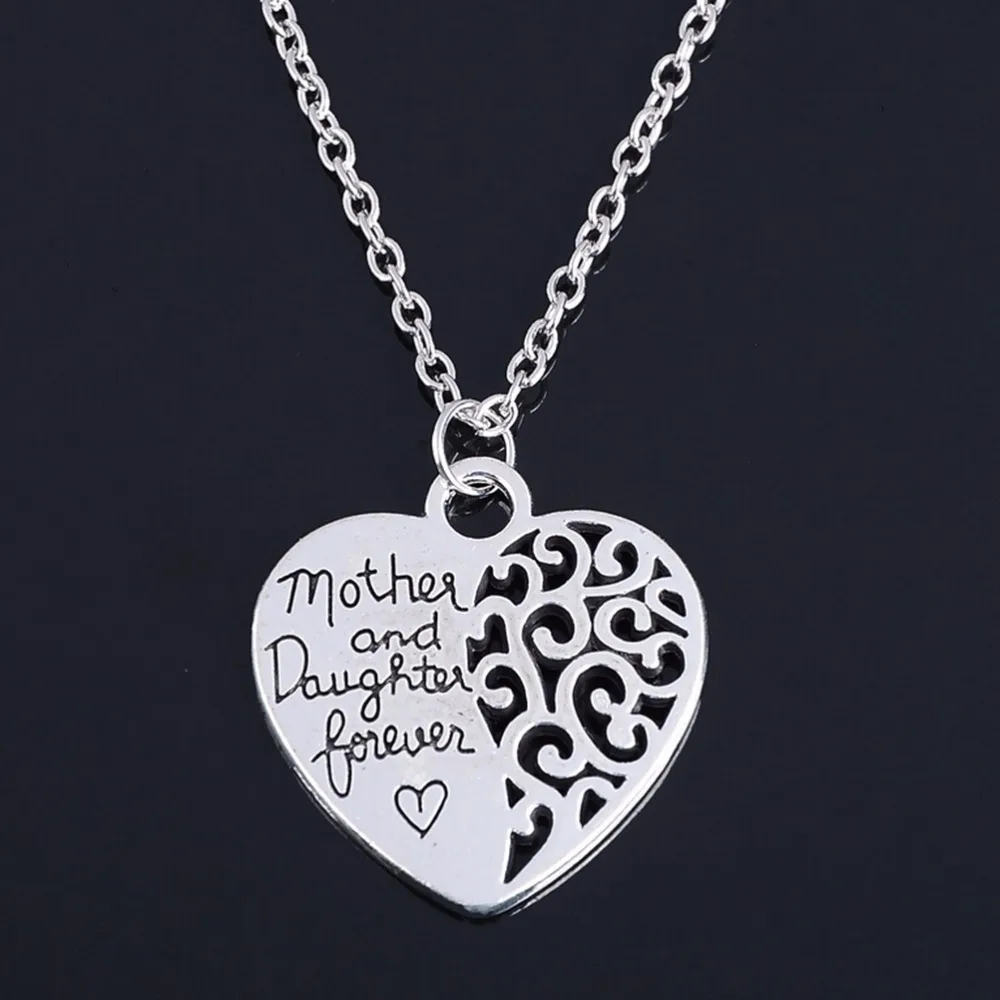 Женское Ожерелье с кулоном в виде сердца или мамы серебряным покрытием|pendant