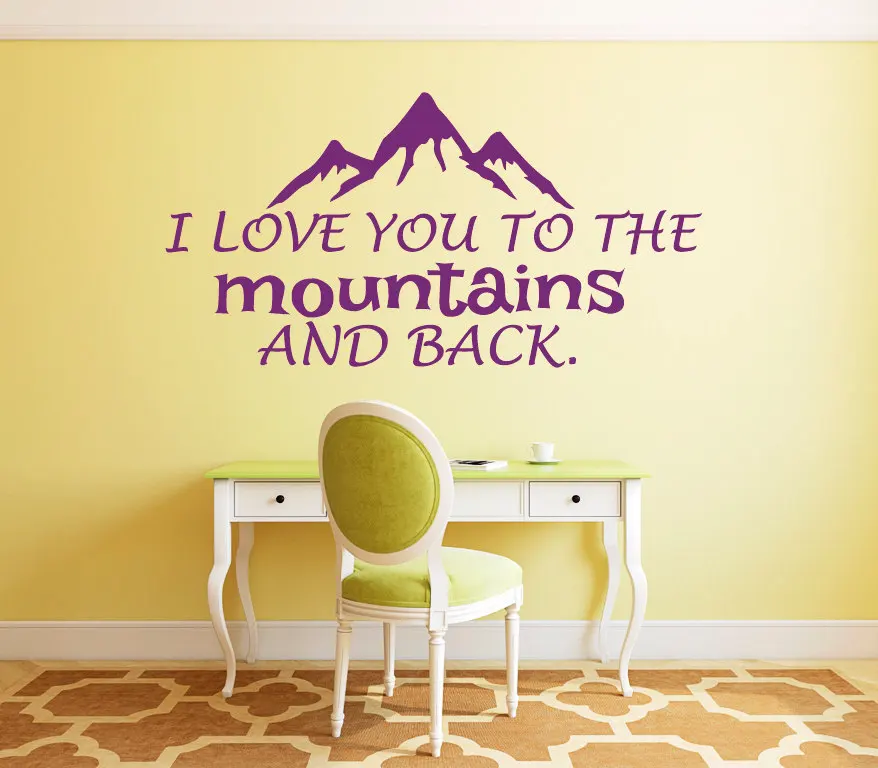 High Quality Wall Decal Quotes I Love You To The Mountains And Back Vinyl Wall Stickers Bedroom Home Interior Art Mural SYY909
High Quality Wall Decal Quotes I Love You To The Mountains And Back Vinyl Wall Stickers Bedroom Home Interior Art Mural SYY909