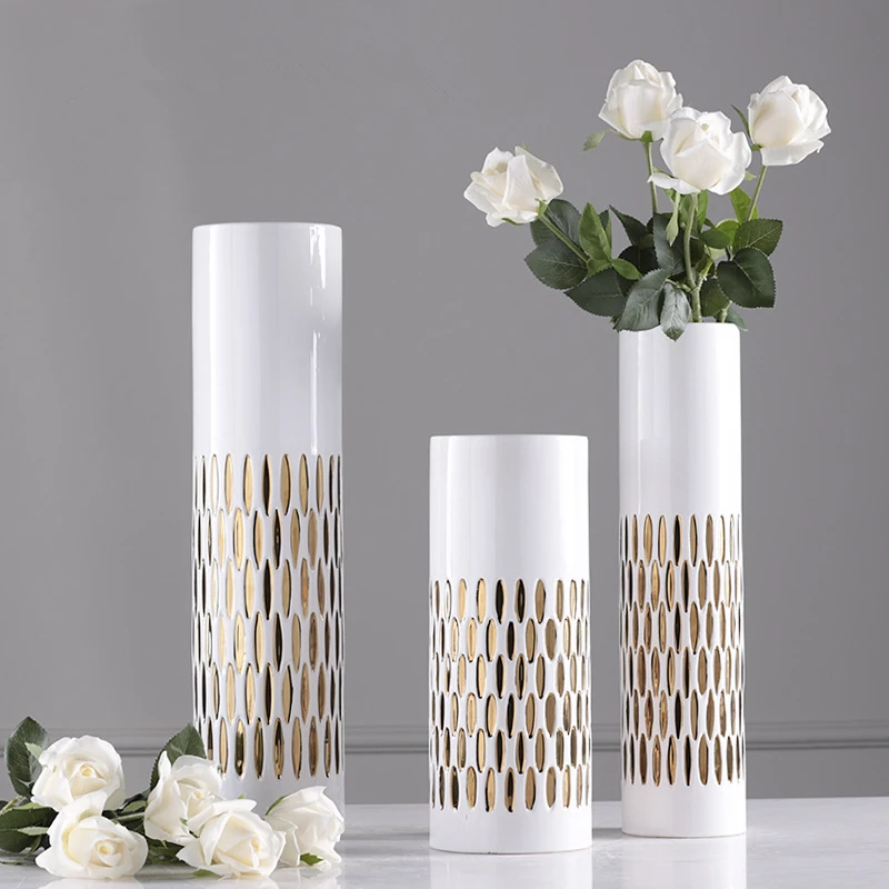 Modern High Quality Golden&White Ceramic Vase Simple Style Jingdezhen Porcelain Wedding Home Decoration Desktop Crafts 24
Modern High Quality Golden&White Ceramic Vase Simple Style Jingdezhen Porcelain Wedding Home Decoration Desktop Crafts 24