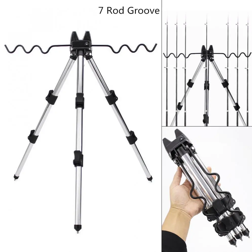 Aluminum Alloy Telescopic 5 / 7 Groove Fishing Rod Holder Portable Collapsible Tripod Stand Sea Fishing Pole Bracket
Aluminum Alloy Telescopic 5 / 7 Groove Fishing Rod Holder Portable Collapsible Tripod Stand Sea Fishing Pole Bracket