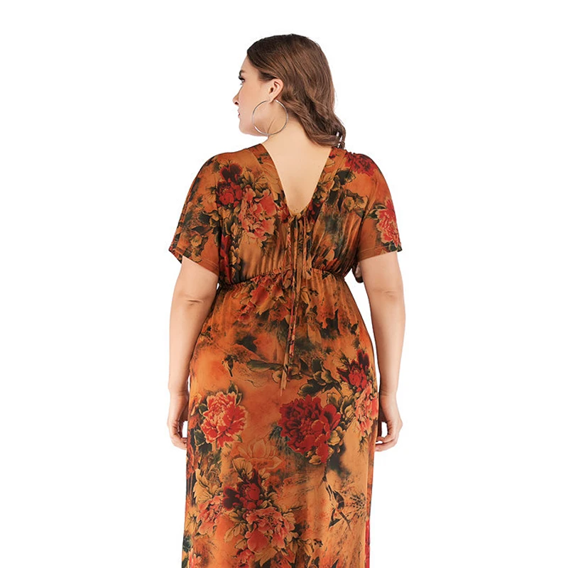 B&N Women Print Long Dress XL-XXXXXXL Front Split V Neck Summer Dress Chinese Painting Flowers Floral Clothing Strap One Piece
B&N Women Print Long Dress XL-XXXXXXL Front Split V Neck Summer Dress Chinese Painting Flowers Floral Clothing Strap One Piece