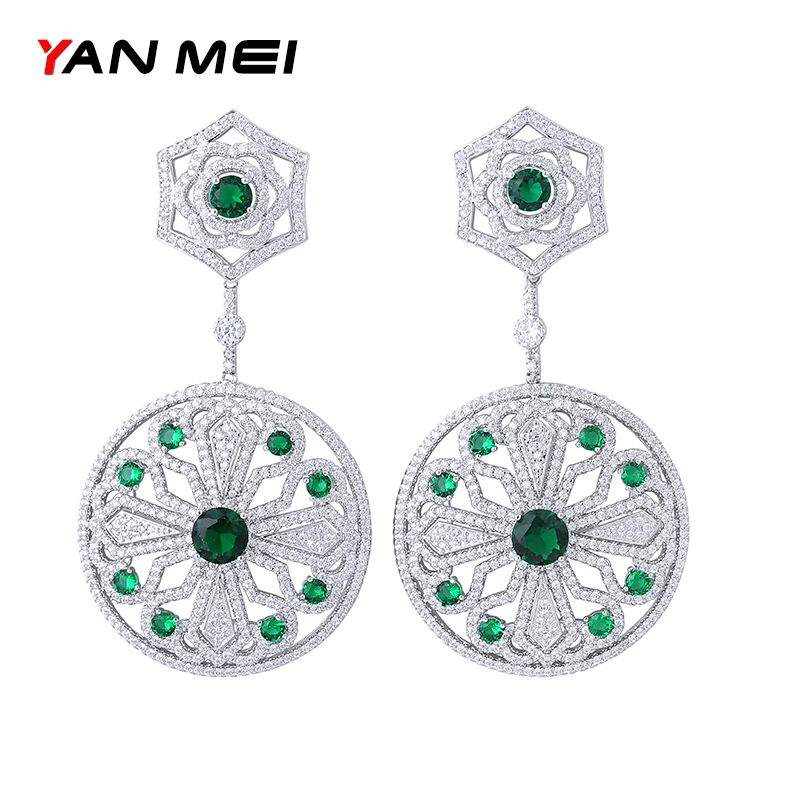 YAN MEI High Quality Round Flower Cubic Zirconia Earring Romantic Dangle Earrings Women's Day Gift GLE6356
YAN MEI High Quality Round Flower Cubic Zirconia Earring Romantic Dangle Earrings Women's Day Gift GLE6356