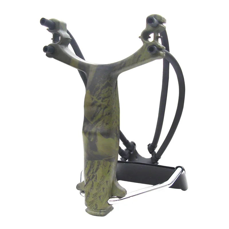 1Pc Slingshot Catapult Wrist Brace Steel with Rubber Band Black Camo Shooting Hunting Free Shipping