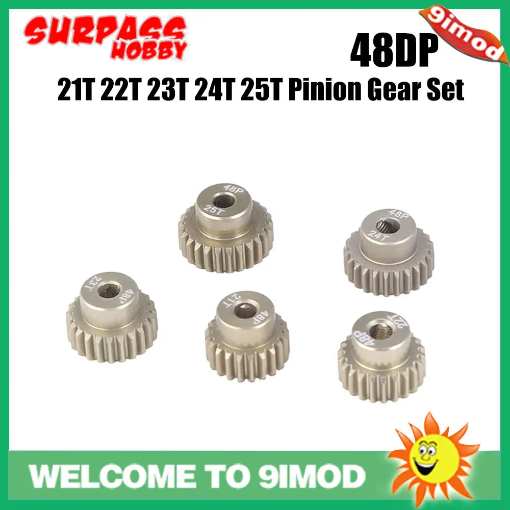 SURPASS HOBBY 48DP 21T 22T 23T 24T 25T Pinion Gear Set for 1/10 RC Off-road Buggy Monster Truck 3.175mm Shaft Motor
SURPASS HOBBY 48DP 21T 22T 23T 24T 25T Pinion Gear Set for 1/10 RC Off-road Buggy Monster Truck 3.175mm Shaft Motor