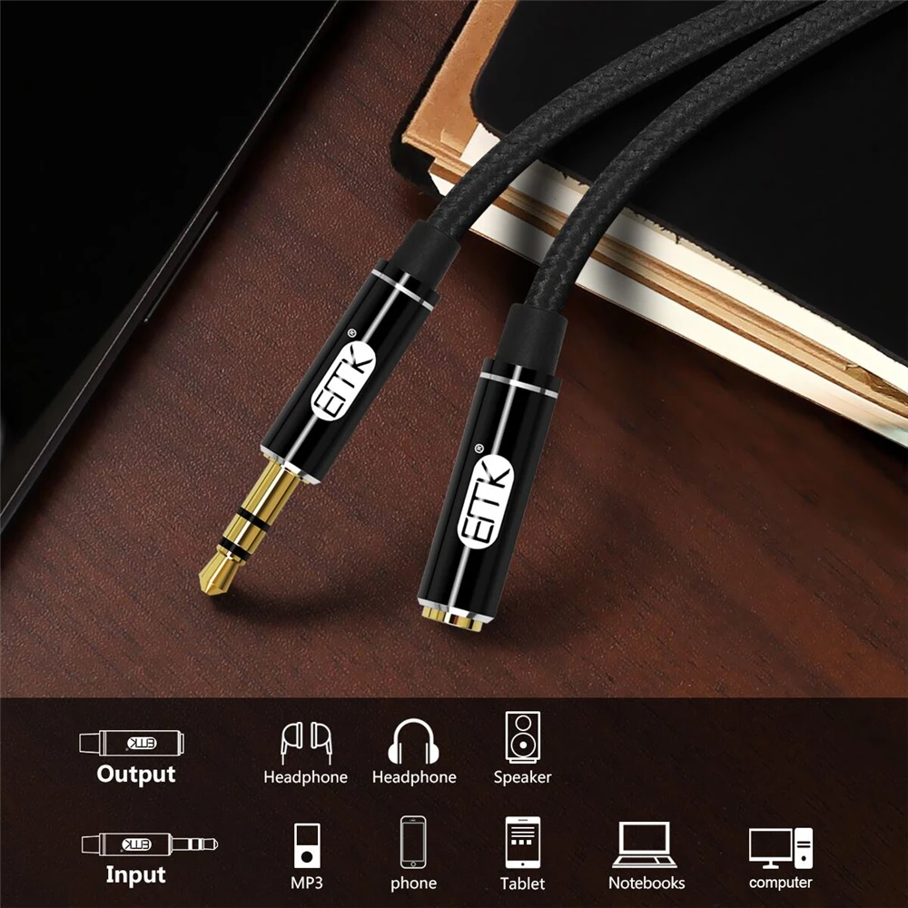 EMK aux Удлинительный кабель папа-мама 3 5 аудио мм jack 0 м 2 удлинитель Шнур для iPhone