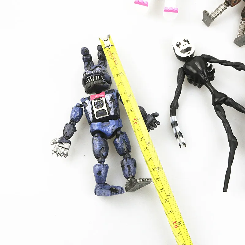 6 pieces / set of five nights PVC action characters in Freddy 17 cm Bonnie Foxy Freddy toy 5 pieces Fazbear bear doll baby toys
6 pieces / set of five nights PVC action characters in Freddy 17 cm Bonnie Foxy Freddy toy 5 pieces Fazbear bear doll baby toys