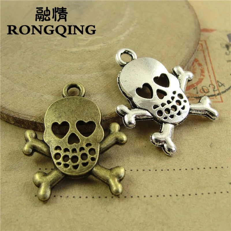 RONGQING Boho Chic 21*26MM Heart Skull Charms 60pcs/lot Hollow Skull and Crossbones Charms for Jewelry Making
RONGQING Boho Chic 21*26MM Heart Skull Charms 60pcs/lot Hollow Skull and Crossbones Charms for Jewelry Making