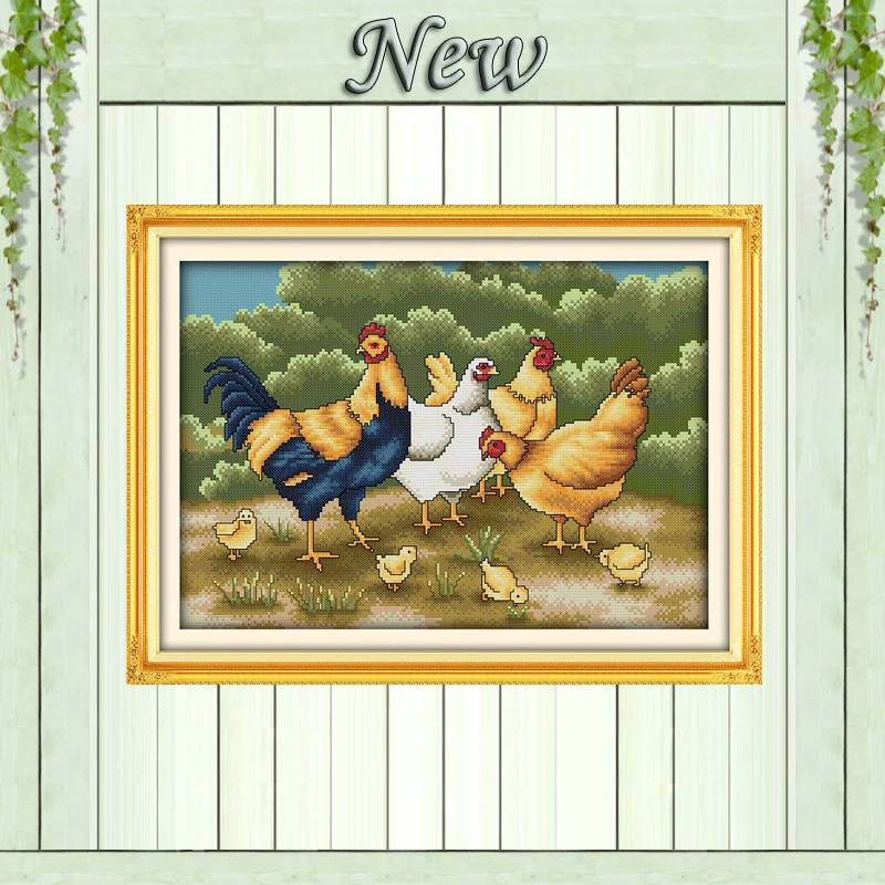 Chickens foraging cute animal painting counted print on canvas DMC 11CT 14CT Chinese Cross Stitch kits needlework Set embroidery
Chickens foraging cute animal painting counted print on canvas DMC 11CT 14CT Chinese Cross Stitch kits needlework Set embroidery