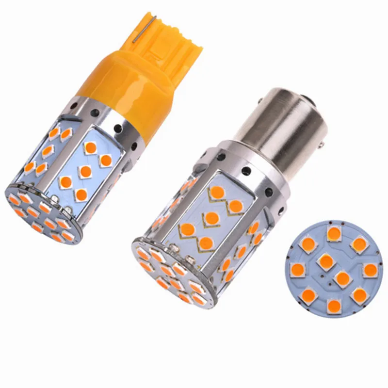 

2PCS CANBUS PY21W 1156 BA15S T20 7440 35 SMD 3030 LED 30W Auto Rear Turn Signal Lights Stop Lights (No Hyper Flash) amber