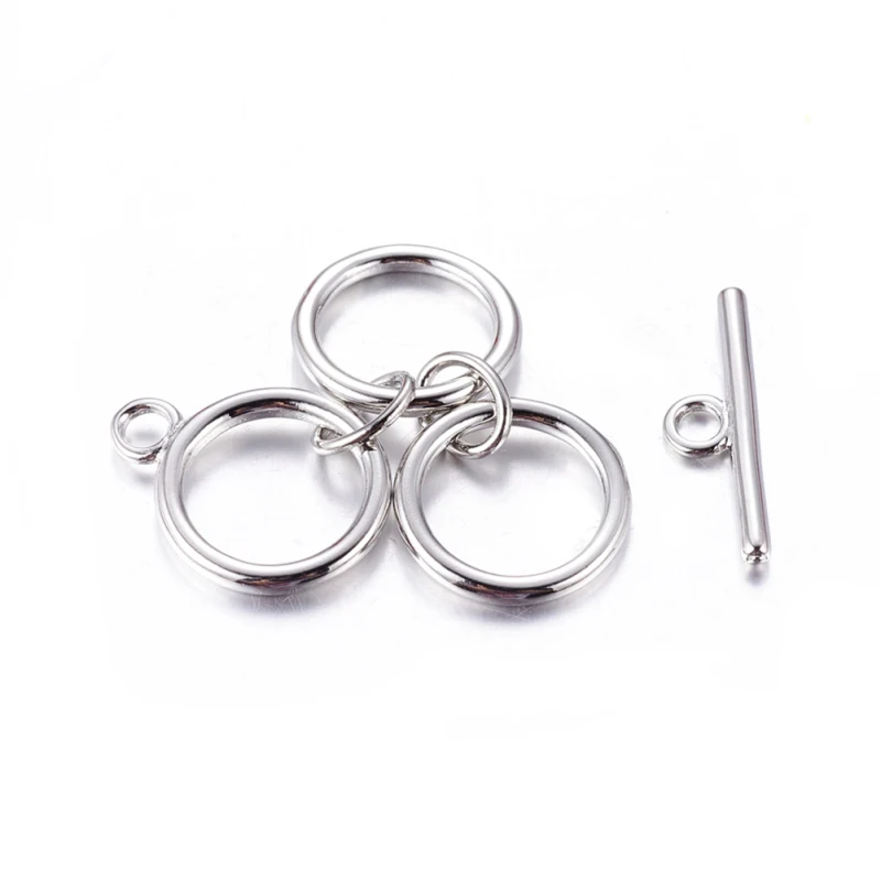100 Sets Brass Bar & Ring Toggle Clasps Connectors For DIY Bracelet Necklace Jewelry Findings, Platinum,15x55mm, 7x21mm
100 Sets Brass Bar & Ring Toggle Clasps Connectors For DIY Bracelet Necklace Jewelry Findings, Platinum,15x55mm, 7x21mm