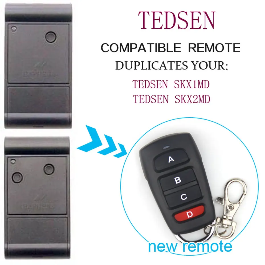TEDSEN SKX1MD SKX2MD Remote Control 433MHz Gate Garage Door TEDSEN 433,92MHz Remote Control
TEDSEN SKX1MD SKX2MD Remote Control 433MHz Gate Garage Door TEDSEN 433,92MHz Remote Control