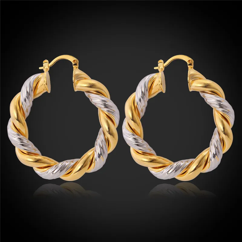 Big Twisted Hoop Earrings For Women Double Color Plated Wedding Earrings Large Vintage Retro Hoop Earrings 2016 Wholesale E683
Big Twisted Hoop Earrings For Women Double Color Plated Wedding Earrings Large Vintage Retro Hoop Earrings 2016 Wholesale E683