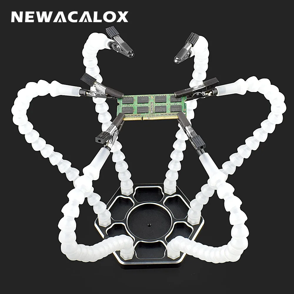 NEWACALOX Soldering Helping Hands Third Hand Tool 3X LED Magnifier 6Pcs Flexible Arms Crafts Jewelry Workshop Helping Station
NEWACALOX Soldering Helping Hands Third Hand Tool 3X LED Magnifier 6Pcs Flexible Arms Crafts Jewelry Workshop Helping Station
