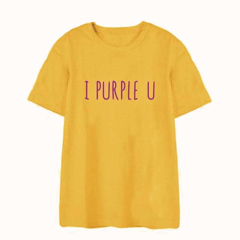 OKOUFEN Korean Style KPOP Streetwear I PURPLE U T shirt Funny Cute Fashion Unisex Letter Print O-neck Tee T-Shirt Plus Size
OKOUFEN Korean Style KPOP Streetwear I PURPLE U T shirt Funny Cute Fashion Unisex Letter Print O-neck Tee T-Shirt Plus Size
