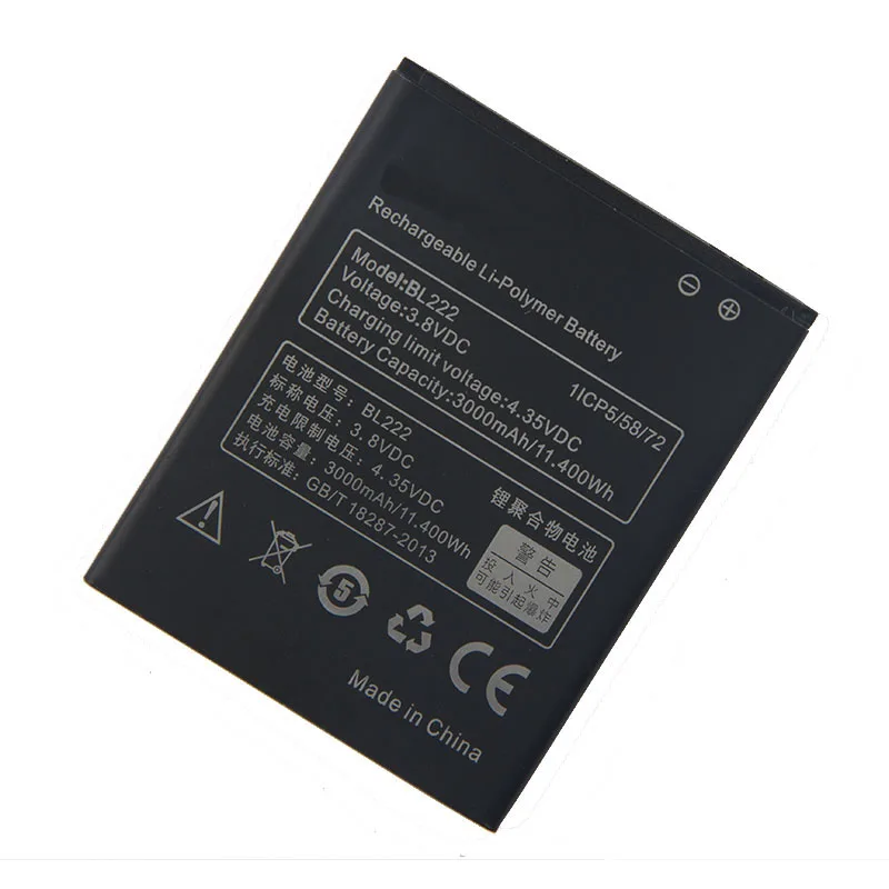 Оригинальный высококачественный аккумулятор BL222 для Lenovo S660 668T S668T S 660 3000 мАч |