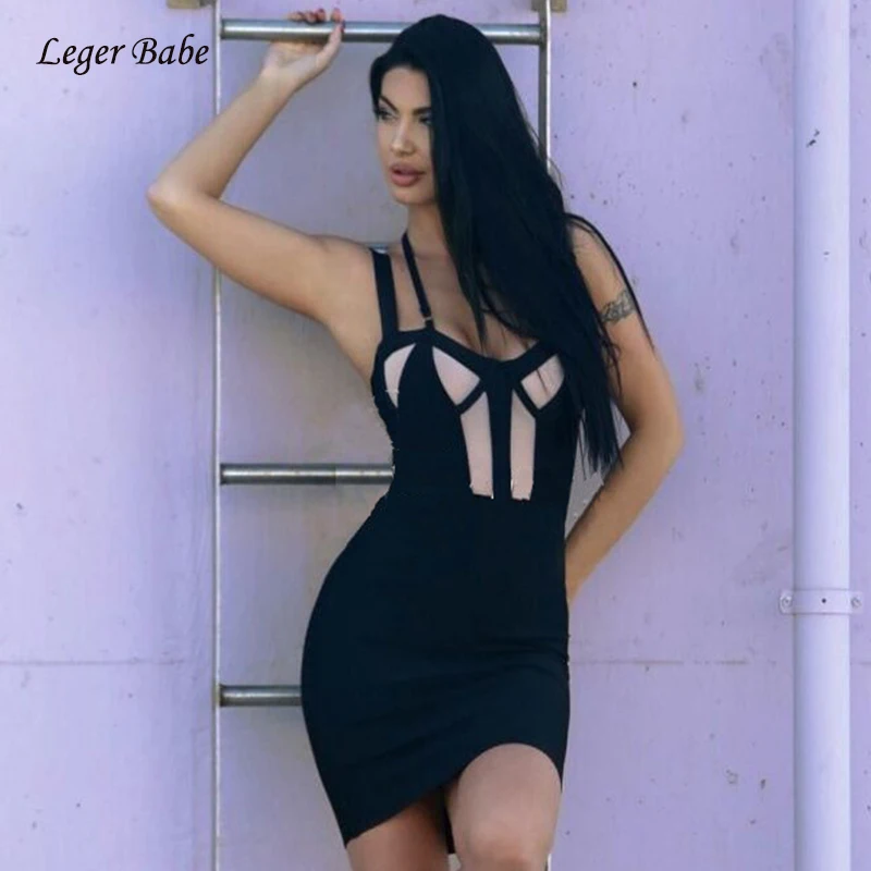 Фото Leger Babe оптовая продажа пикантные Холтер Спагетти ремень лоскутное платье для