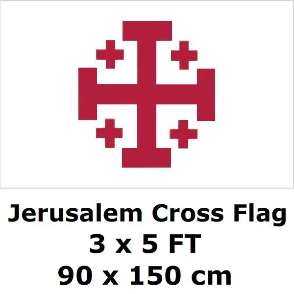 Jerusalem Cross Flag 90 x 150 cm 3x5ft 100D Polyester Big Franciscans Holyland Christian Sepulcri Banners
Jerusalem Cross Flag 90 x 150 cm 3x5ft 100D Polyester Big Franciscans Holyland Christian Sepulcri Banners