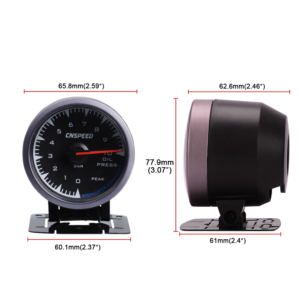 CNSPEED 2 5 "60 мм Универсальный Масляный Пресс новинка 2019 измеритель давления масла