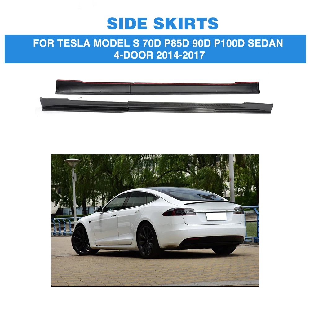 Carbon Fiber Auto Side Skirts Aprons Chin Kit Guard for Tesla Model S 70D P85D 90D P100D Sedan 4 Door 2014-2017
Carbon Fiber Auto Side Skirts Aprons Chin Kit Guard for Tesla Model S 70D P85D 90D P100D Sedan 4 Door 2014-2017