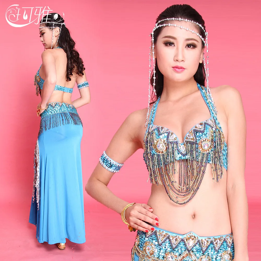 4 pieces(Bra +belt + skirt+bracelet) Belly Dance Costume Set Egypt Bollywood Indian dance costumes Red/blue/green Dance Wear
4 pieces(Bra +belt + skirt+bracelet) Belly Dance Costume Set Egypt Bollywood Indian dance costumes Red/blue/green Dance Wear