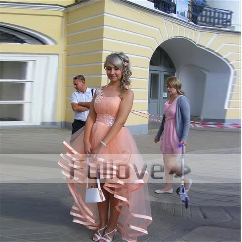 Coral One Shoulder Crystal Beaded Tulle Prom Dresses 2019 High Low Bow Slit Evening Party Gown Vestido De Baile Robe De Soiree
Coral One Shoulder Crystal Beaded Tulle Prom Dresses 2019 High Low Bow Slit Evening Party Gown Vestido De Baile Robe De Soiree