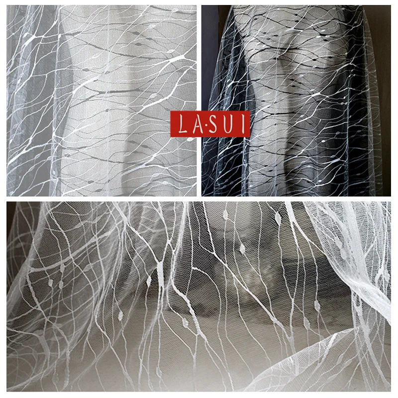 LASUI Summer new creative fabric perspective net fashion Thin, transparent Diy lace dress white ,black F0005
LASUI Summer new creative fabric perspective net fashion Thin, transparent Diy lace dress white ,black F0005