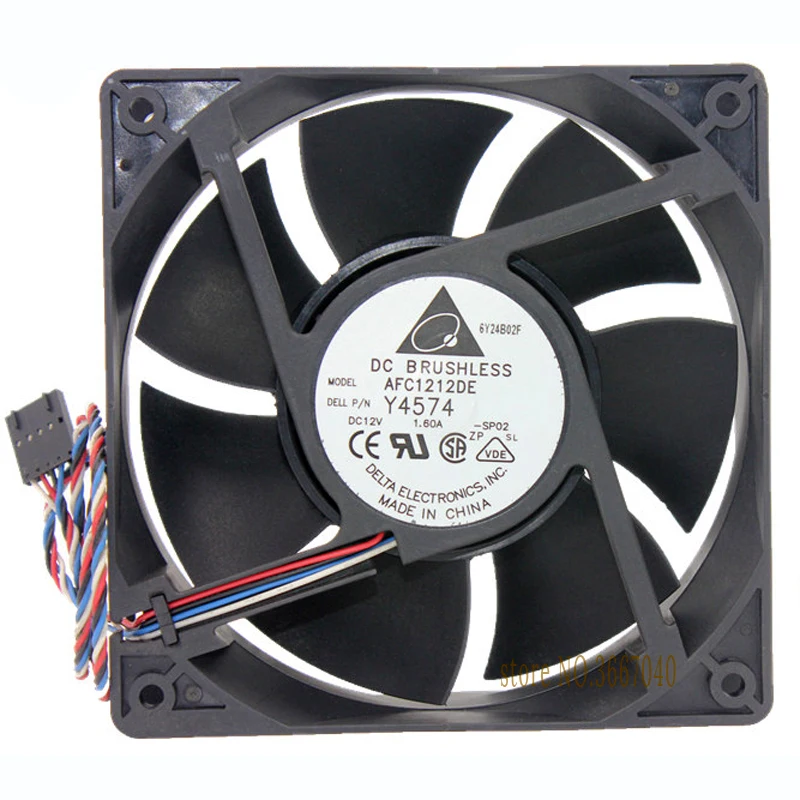 Оптовая продажа Delta AFC1212DE 120*120*38 12 см 12V 1.6A 4-строчный PWM Управление охлаждающий