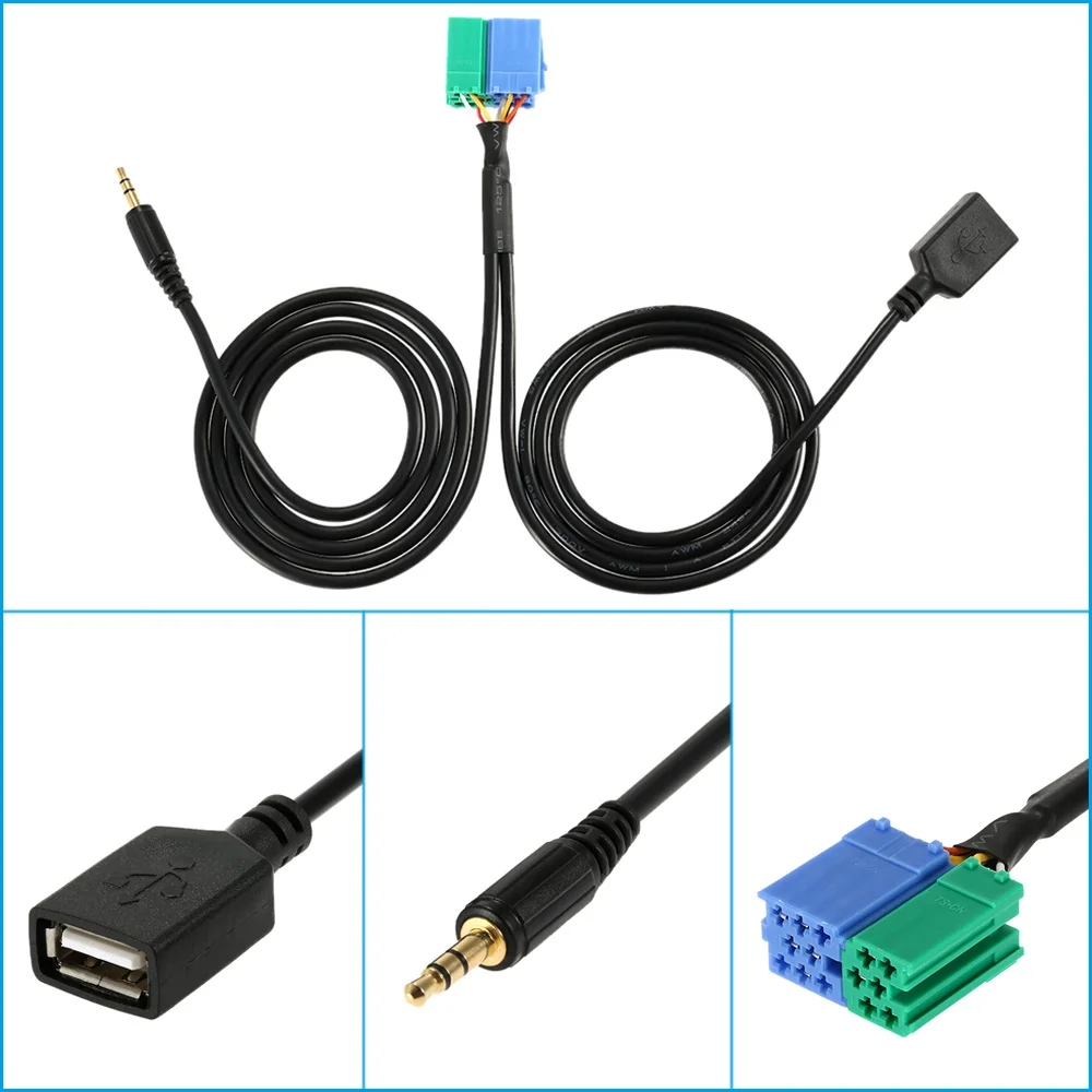 KKmoon3.5 мм Aux USB вход кабель аудио адаптер для iPod iPhone 6S 6 Plus 5S 5C 5 MP3 Hyundai Kia Sportage |