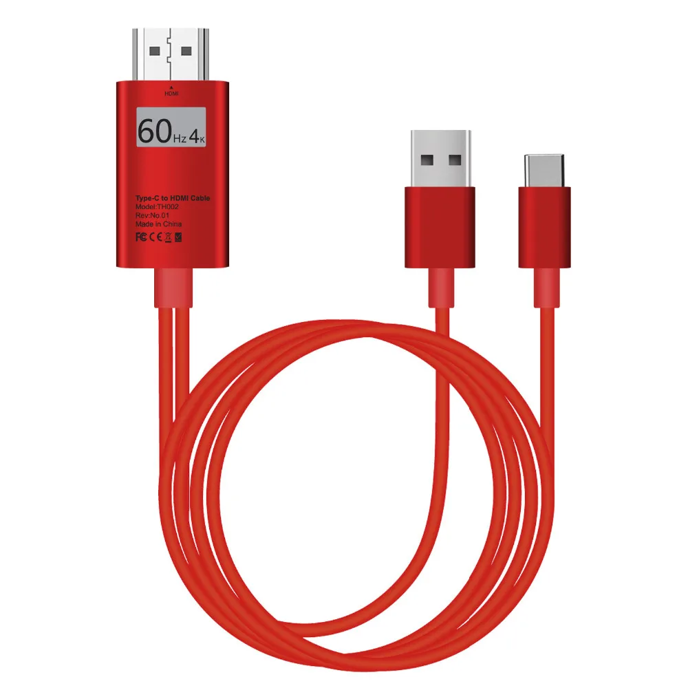 Адаптер USB Type C HDMI совместимый с зарядным кабелем Thunderbolt 3 4K 60 Гц для Galaxy S9 Plus Note 8