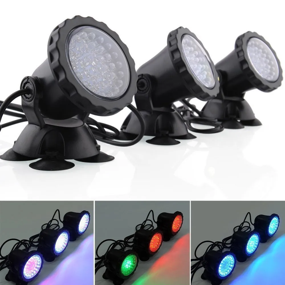 12V RGB LED Underwater Light 36LED IP68 Waterproof Aquarium Spotlight Swiming Pool Fountains Pond Tank for Landscape Decor | Освещение