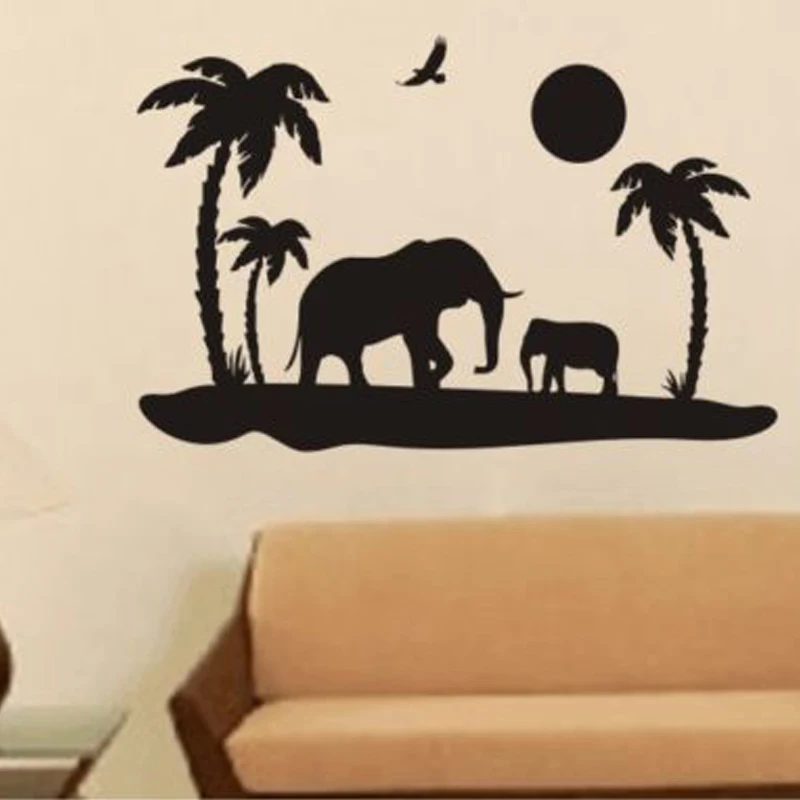 Съемные настенные наклейки Safari Elephant Africa India для детской комнаты украшение