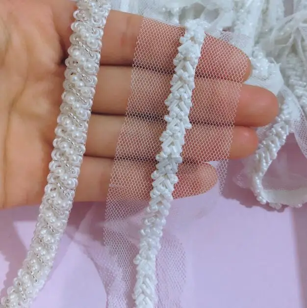 5Yards White Beading Pearl Trims Beaded Ribbon For Sewing Clothing Collar Headdress Accessories Mesh Braided Lace Decoration
5Yards White Beading Pearl Trims Beaded Ribbon For Sewing Clothing Collar Headdress Accessories Mesh Braided Lace Decoration