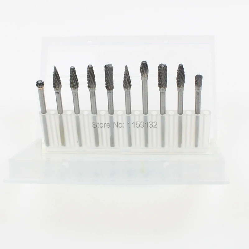 10Pcs 1/8" Tungsten Carbide Burr 3x4mm Rotary Cutter files Set CNC Engraving Bit
10Pcs 1/8" Tungsten Carbide Burr 3x4mm Rotary Cutter files Set CNC Engraving Bit