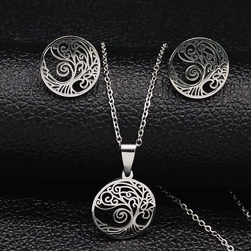 Stainless Steel Necklace Earrings Jewerly Set Women Gold Color Tree of Life Set Jewelry conjunto collar y pendientes N9176S03
Stainless Steel Necklace Earrings Jewerly Set Women Gold Color Tree of Life Set Jewelry conjunto collar y pendientes N9176S03