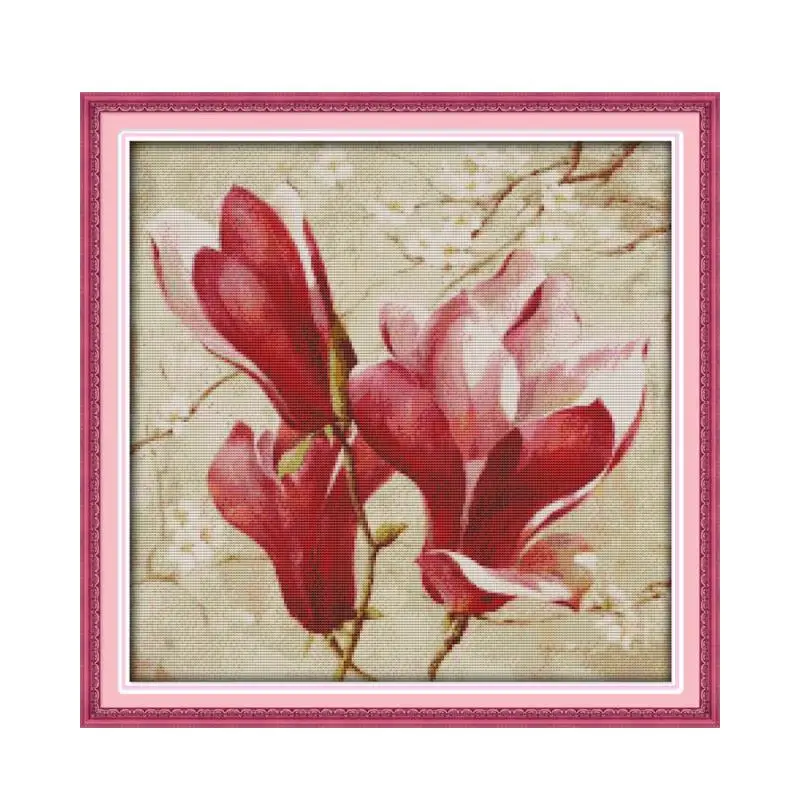 Joy Sunday Simple Modern Plant Flower Series Handmade DIY Furniture Sewing Embroidery Red Magnolia Flower Cross Stitch Kit
Joy Sunday Simple Modern Plant Flower Series Handmade DIY Furniture Sewing Embroidery Red Magnolia Flower Cross Stitch Kit