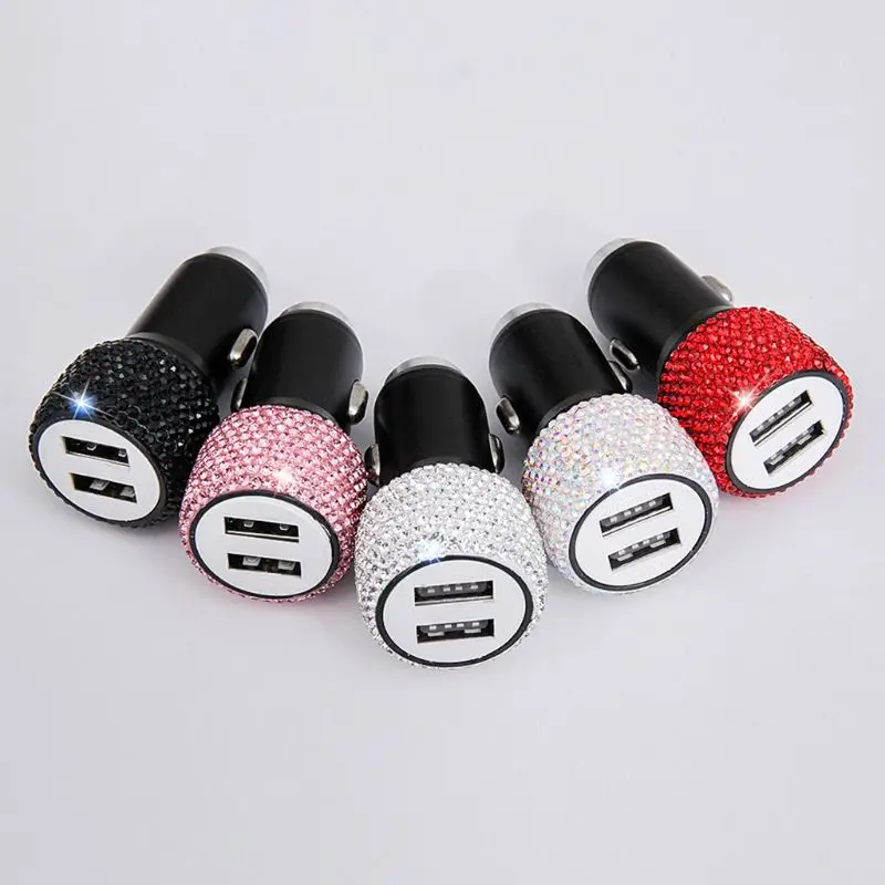 Dual USB Car Charger Bling Bling Handmade Rhinestones Crystal Car Decorations for Fast Charging Car Decors #425
Dual USB Car Charger Bling Bling Handmade Rhinestones Crystal Car Decorations for Fast Charging Car Decors #425
