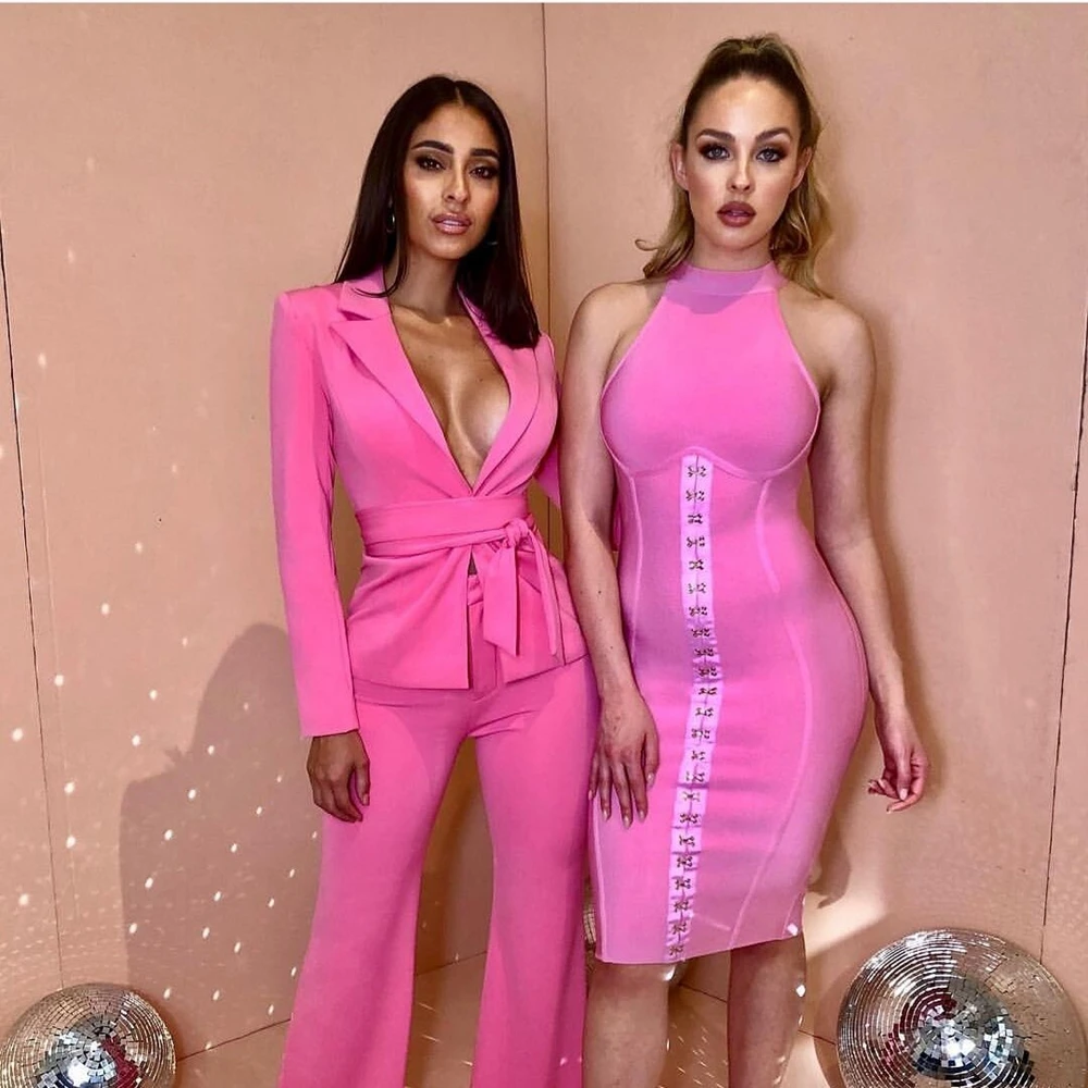 2020 new Women Bandage Dress PInk Sleeveless Metal Sexy Summer Bodycon Vestidos Celebrity Party Good Quality Wholesale
2020 new Women Bandage Dress PInk Sleeveless Metal Sexy Summer Bodycon Vestidos Celebrity Party Good Quality Wholesale