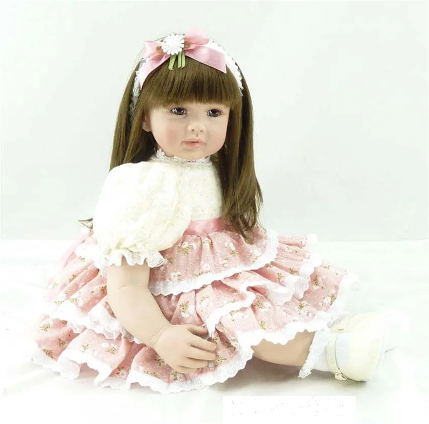 Популярная Реалистичная кукла для новорожденных с длинными волосами 22 &quot55 см