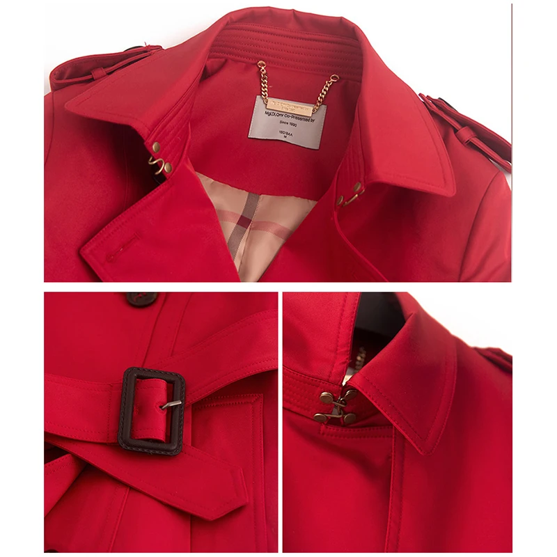 Autumn New England Style Trench Coat For Women Classic Double Breasted High-End Elegant Belt Ladies Long Trench Coat Red W1043
Autumn New England Style Trench Coat For Women Classic Double Breasted High-End Elegant Belt Ladies Long Trench Coat Red W1043