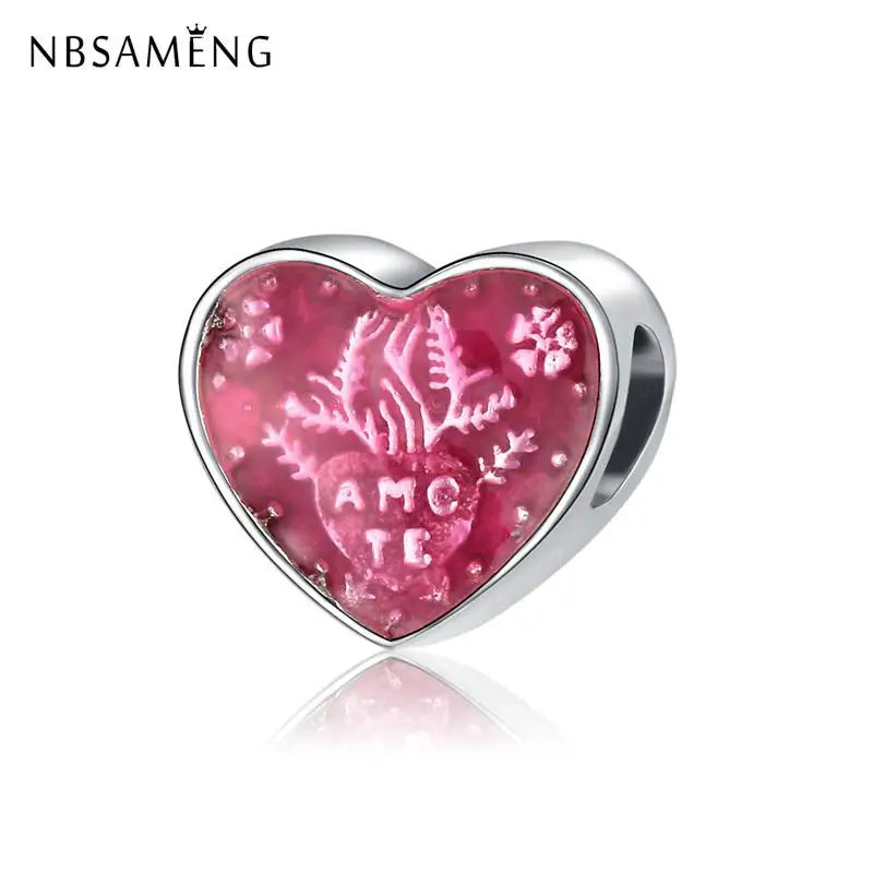Free Shipping Silver Plated Latin Love Heart Transparent Cerise Enamel Charms Fit Original Bracelets Women Diy Jewelry
Free Shipping Silver Plated Latin Love Heart Transparent Cerise Enamel Charms Fit Original Bracelets Women Diy Jewelry